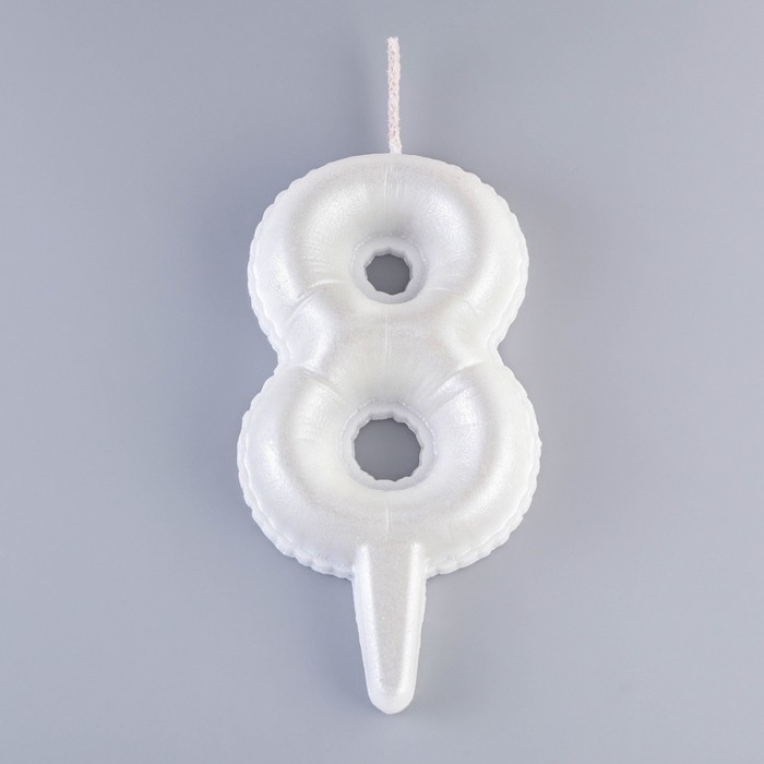 Свеча в торт "Шары", цифра "8", жемчужный, 5,5 см