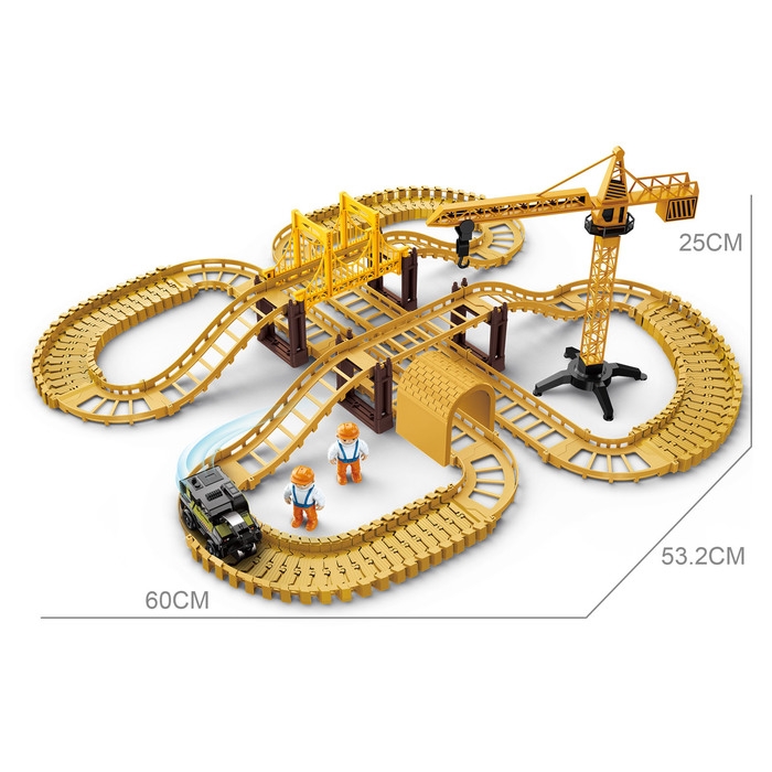 Автотрек &laquo;Стройка&raquo;, с машинкой, краном и фигурками, работает от батареек