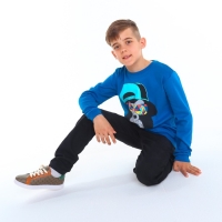 Свитшот для мальчика, цвет синий , рост 152 см