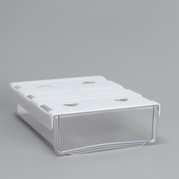 Органайзер для хранения, навесной, 1 секция, с клеевой основой, 20 &times; 17 &times; 6 см, цвет белый/прозрачный