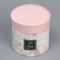 Набор шляпных коробок 2 в 1, упаковка подарочная, &laquo;Мрамор&raquo;, 13 х 13, 16 х 16 см