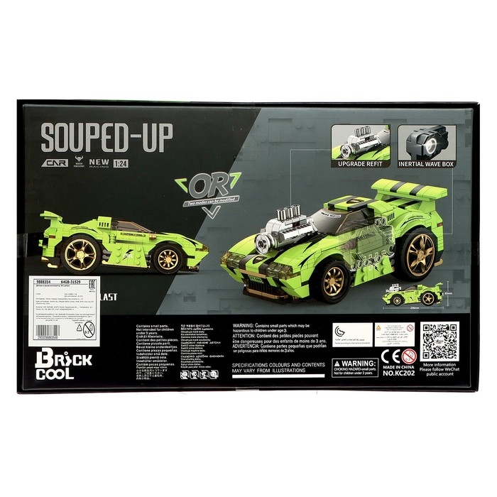 Конструктор Гонка «Цикада», инерционный механизм, 443 детали Конструктор Гонка «Цикада», инерционный механизм, 443 детали