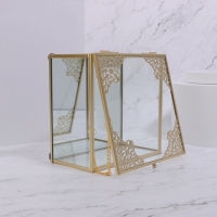 Органайзер для хранения «GREAT», с крышкой, стеклянный, с зеркальным дном, 1 секция, 15 × 15 × 8,5 см, цвет прозрачный/медный Органайзер для хранения «GREAT», с крышкой, стеклянный, с зеркальным дном, 1 секция, 15 × 15 × 8,5 см, цвет прозрачный/медный