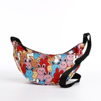 Сумка молодёжная на молнии, цвет разноцветный/розовый Сумка молодёжная на молнии, цвет разноцветный/розовый