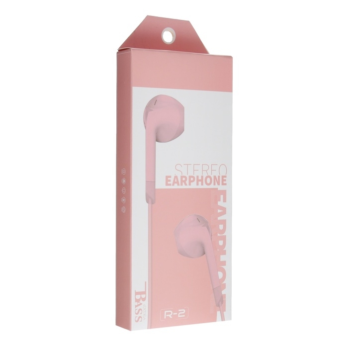 Наушники R-2, проводные, вкладыши, микрофон, 1 м, Jack 3.5 мм, красные Наушники R-2, проводные, вкладыши, микрофон, 1 м, Jack 3.5 мм, красные