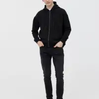 Толстовка унисекс оверсайз на молнии Zippy Terry, черная, размер XL/XXL