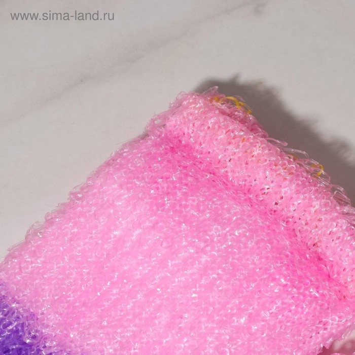 Мочалка для тела Доляна &laquo;Трёхцветная&raquo;, 12&times;45 см, МИКС