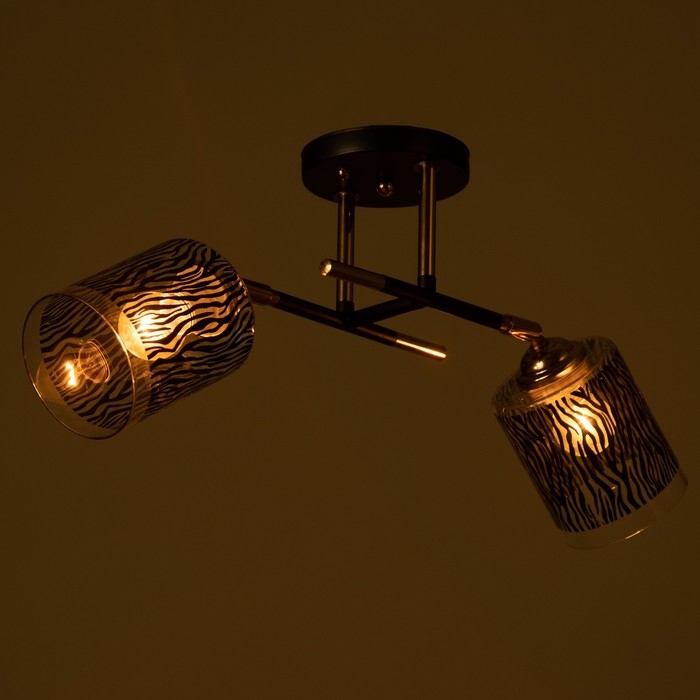 Люстра Люстра "Роберта" 2хЕ27 40Вт черно-золотой 48х26х27 см BayerLux