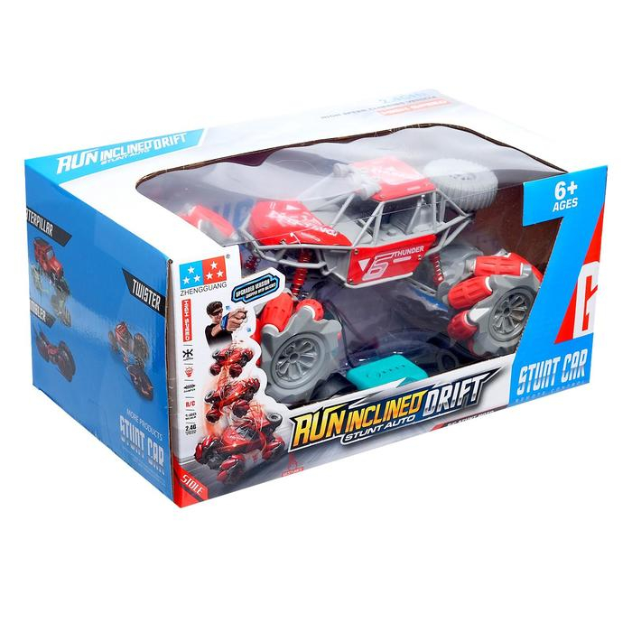 Машина радиоуправляемая &laquo;Джип-акробат&raquo;, 4WD, управление жестами, работает от аккумулятора, цвет красный