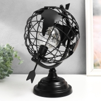 Сувенир металл свет "Глобус со стрелой" чёрный, LED 32х21х32 см Сувенир металл свет "Глобус со стрелой" чёрный, LED 32х21х32 см