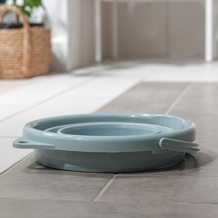 Ведро складное, 5 л, 26&times;26&times;20 см, цвет серый