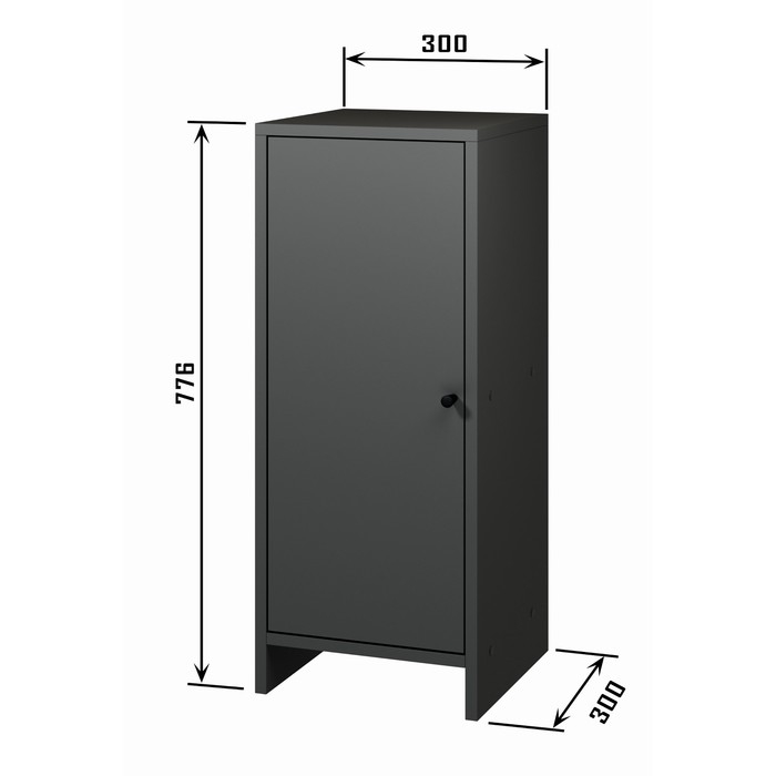 Тумба 300, 300х300х776, Квадро/Антрацит