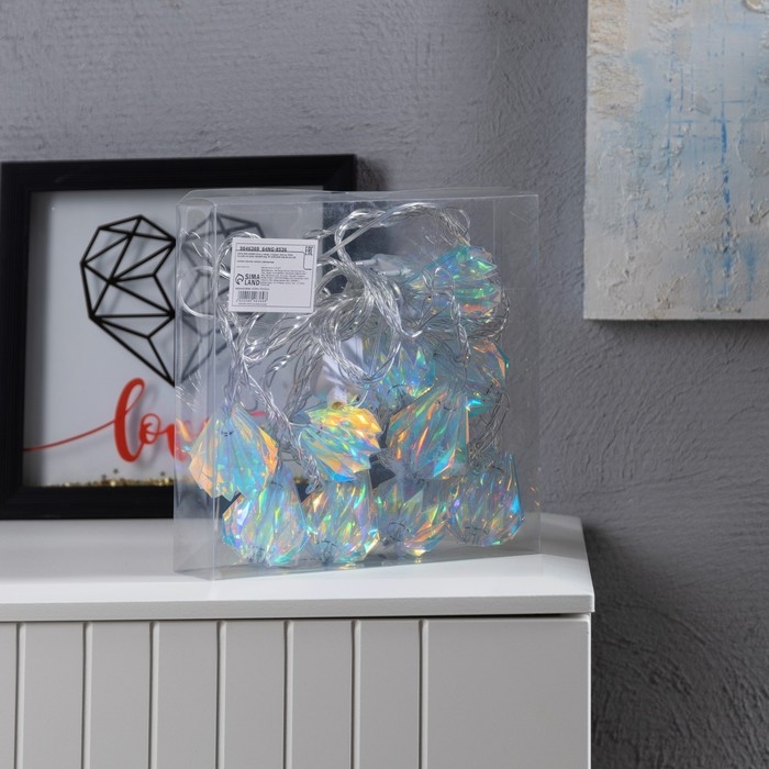 Гирлянда &laquo;Нить&raquo; 2.5 м с насадками &laquo;Груши&raquo;, IP20, прозрачная нить, 10 LED, свечение белое, 220 В