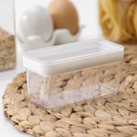 Контейнер для специй «Степ», 120 мл, 10×5×5 см, цвет прозрачный, крышка белая Контейнер для специй «Степ», 120 мл, 10×5×5 см, цвет прозрачный, крышка белая