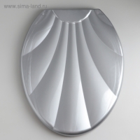 Сиденье для унитаза &laquo;Ракушка&raquo;, 44,5&times;37 см, с крышкой, серебристый перламутр