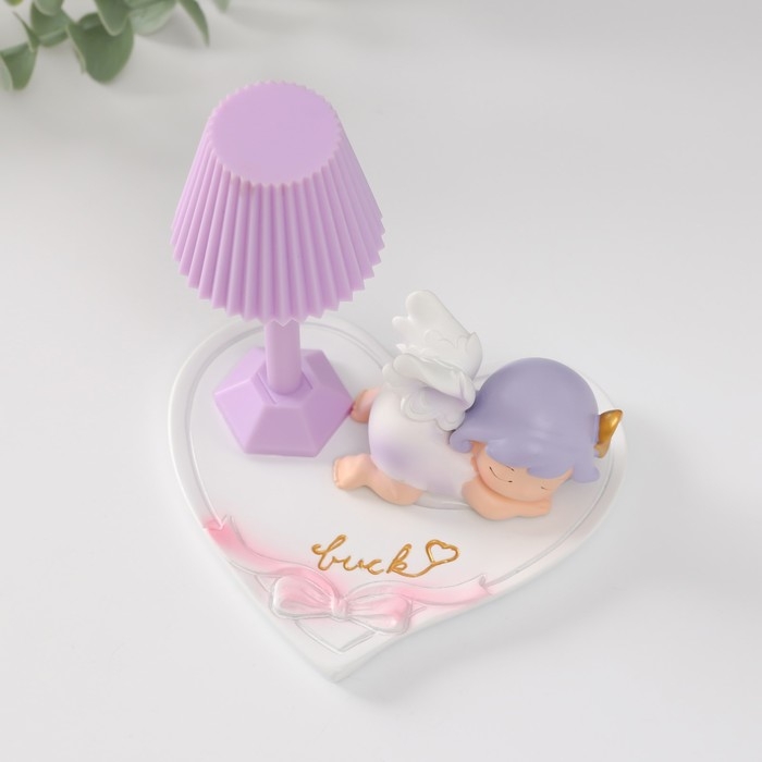 Сувенир пластик свет "Спящая малышка-ангел" МИКС 10,8х10,5х11 см