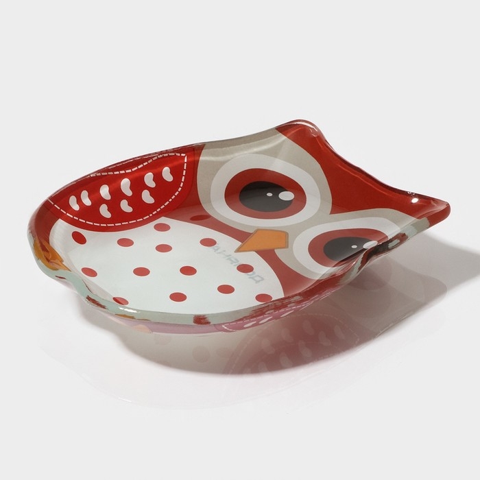 Соусник стеклянный Доляна &laquo;Совунья&raquo;, 45мл, 10&times;8&times;1,5 см, цвет красный