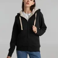 Толстовка унисекс на молнии Sherpa черная, размер L Толстовка унисекс на молнии Sherpa черная, размер L