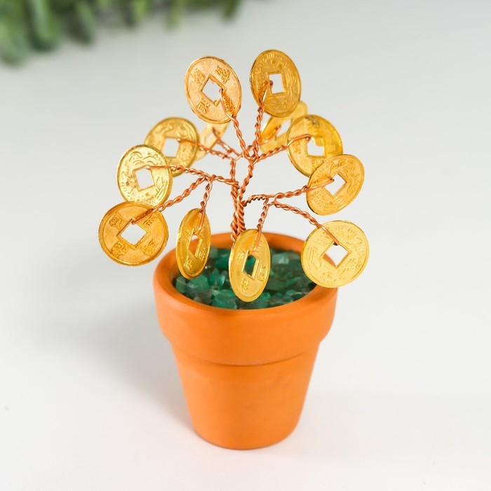 Сувенир Сувенир "Денежное дерево в горшочке" 12 монет 9х3,7х3,7 см
