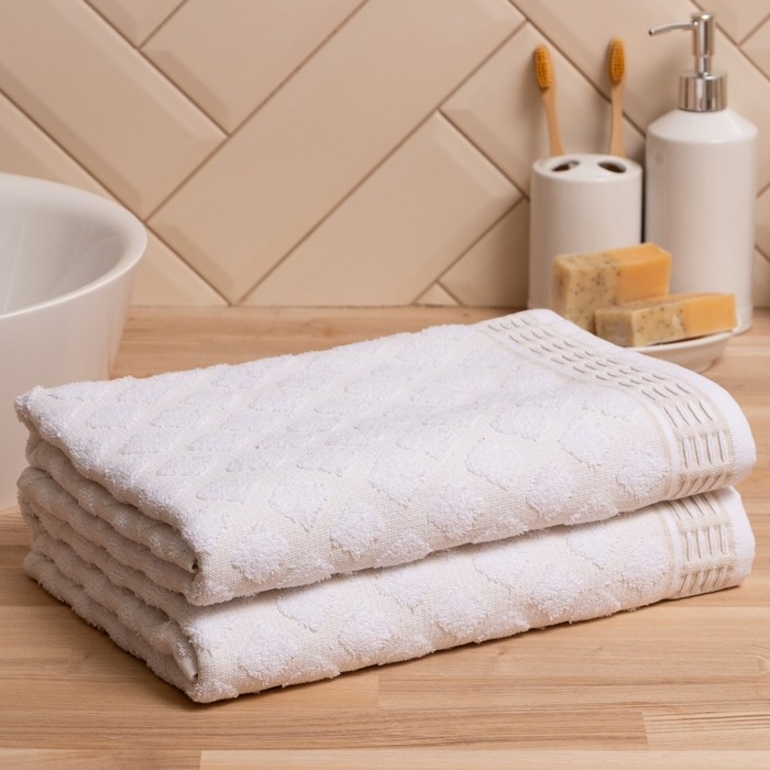 Полотенце махровое LoveLife Полотенце махровое LoveLife "Fantasy" 70х130 см, молочный, 100% хлопок, 400 гр/м2