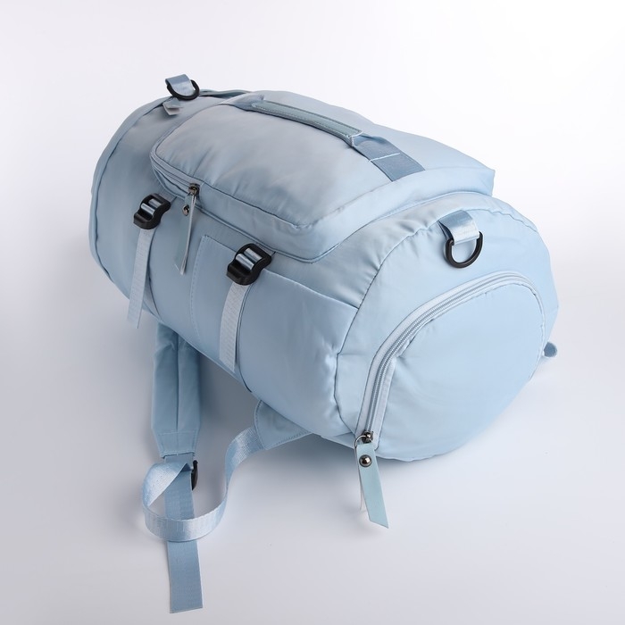 Рюкзак-сумка на молнии, 4 наружных кармана, отделение для обуви, цвет голубой Рюкзак-сумка на молнии, 4 наружных кармана, отделение для обуви, цвет голубой