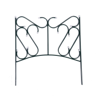 Ограждение декоративное, 80 &times; 380 см, 5 секций, металл, зелёное, &laquo;Комбинированный&raquo;