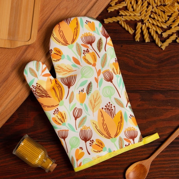 Варежка Доляна Варежка Доляна "Тюльпаны" 26х16 см, 100% п/э