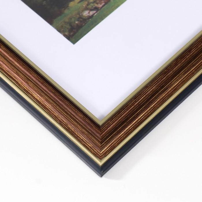 Фоторамка пластик Фоторамка пластик "Офис 2" 21х30 см, бронза