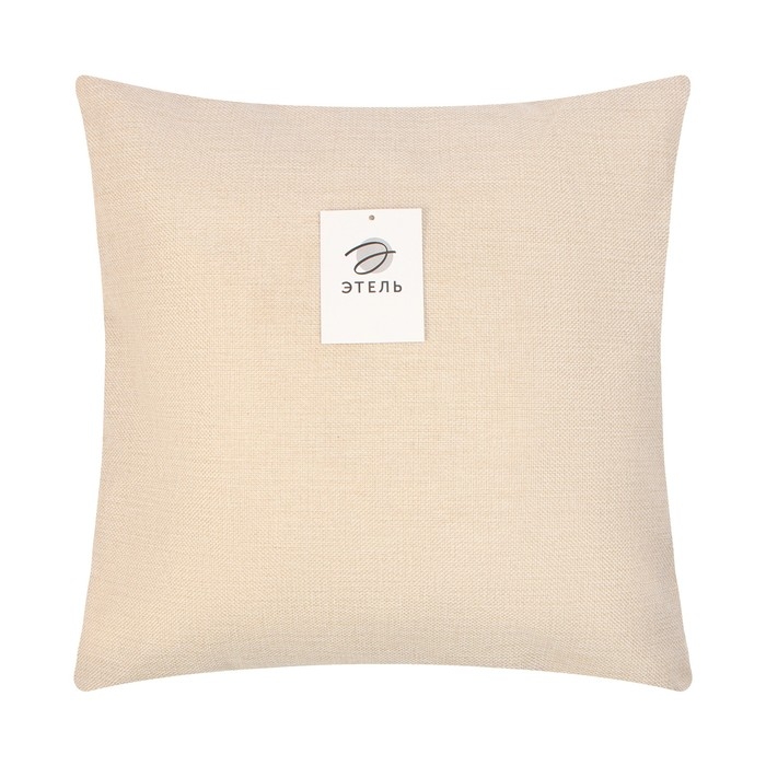 Наволочка декоративная Наволочка декоративная "Этель" рогожка 45*45 см молочный 100% п/э