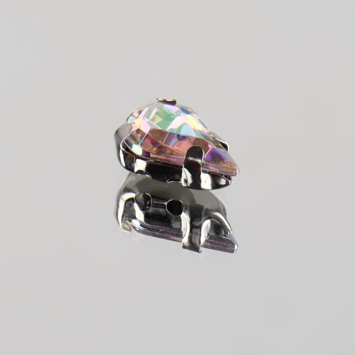 Стразы пришивные «Капля», в оправе, с голографией, 6 × 10 мм, 50 шт Стразы пришивные «Капля», в оправе, с голографией, 6 × 10 мм, 50 шт