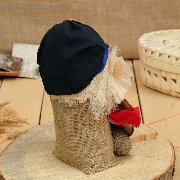 Оберег-домовой "Кузьма в кепке, с рублем", 27х14х10 см, микс