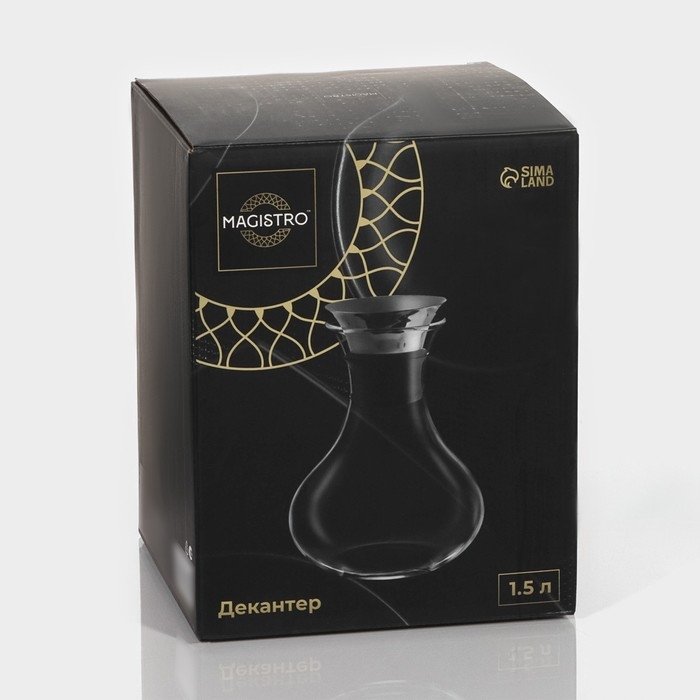 Декантер стеклянный с металлической крышкой Magistro «Богема», 1,5 л, 15,5×20,5 см Декантер стеклянный с металлической крышкой Magistro «Богема», 1,5 л, 15,5×20,5 см