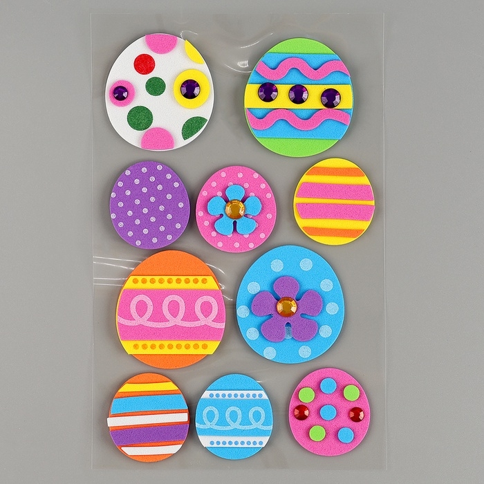Набор наклеек из EVA "Пасхальные яйца", 10 шт
