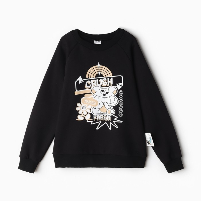 Свитшот детский MINAKU, цвет чёрный, рост 110 см