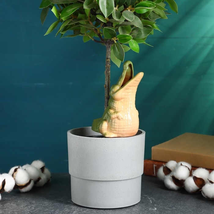 Ороситель Ороситель "Крокодил" для комнатных и садовых растений Кунгурская керамика, 0.2л, 19см, зелёный 77706