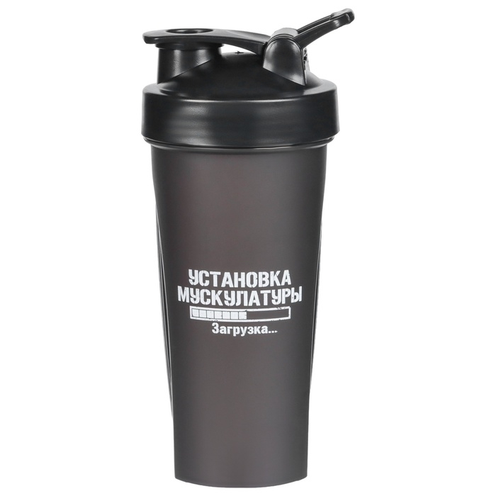 Шейкер, серия: CrossFit Max, Шейкер, серия: CrossFit Max, "Мастер К. Установка мускулатуры", 600 мл, 9 х 21.5 см, черный 10137