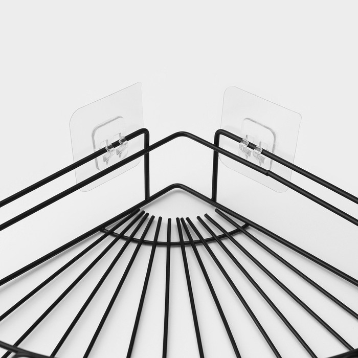 Полка угловая, 30×22,5×5,5 см, цвет чёрный Полка угловая, 30×22,5×5,5 см, цвет чёрный