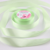 Лента атласная, 25 мм &times; 23 &plusmn; 1 м, цвет светло-зелёный №80