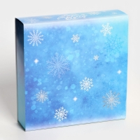 Новый год. Коробка под 9 конфет "Снежинки", 13,7 х 13,7 х 3,5 см, кондитерская упаковка Новый год. Коробка под 9 конфет "Снежинки", 13,7 х 13,7 х 3,5 см, кондитерская упаковка