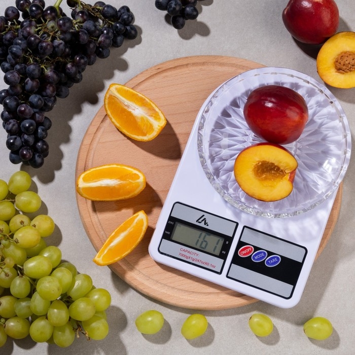 Весы кухонные Luazon LVK-704, электронные, до 7 кг, белые Весы кухонные Luazon LVK-704, электронные, до 7 кг, белые