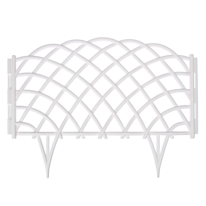Ограждение декоративное, 34 &times; 270 см, 6 секций, пластик, белое, &laquo;Диадема&raquo;
