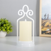 Ночник "Свеча на подсвечнике" LED от батареек 3хААА белый 11х11х25 см RISALUX Ночник "Свеча на подсвечнике" LED от батареек 3хААА белый 11х11х25 см RISALUX