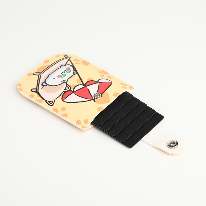 Картхолдер на кнопке, цвет жёлтый