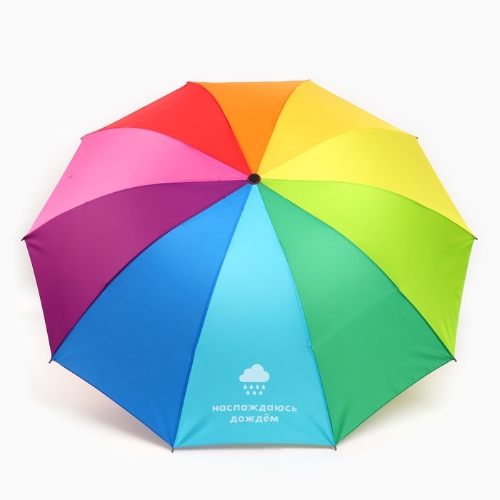 Зонт женский радужный &laquo;Наслаждаюсь дождём&raquo;, 10 спиц.