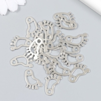 Декор для творчества металл "След" набор 20 шт серебро 1,4х2,2 см Декор для творчества металл "След" набор 20 шт серебро 1,4х2,2 см