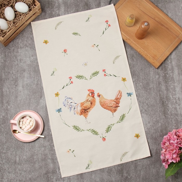 Полотенце Полотенце "Этель" Hen love 40х73см, 100% хл, саржа 190 г/м2