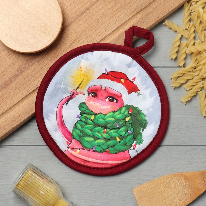 Новый год. Символ года. Змея. Прихватка Этель Новый год. Символ года. Змея. Прихватка Этель "Символ года" 17*17 см, 100% хлопок, саржа