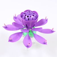 Свеча для торта музыкальная "Тюльпан", крутящаяся, фиолетовая, 14,5×6 см Свеча для торта музыкальная "Тюльпан", крутящаяся, фиолетовая, 14,5×6 см