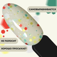 Гель лак для ногтей, &laquo;MILK GLITTER&raquo;, 3-х фазный, 8мл, LED/UV, цвет (06)