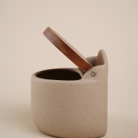 Набор банок керамических для сыпучих продуктов на подставке SL Home &laquo;Стоун форест&raquo;, 4 предмета: 3 банки 350 мл, подставка 34&times;10 см